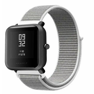 Nylon Strap, grey, on a watch, 3/4 front view