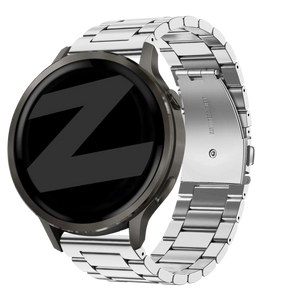 Steel Strap 'Classic', silver, on a watch, 3/4 front view