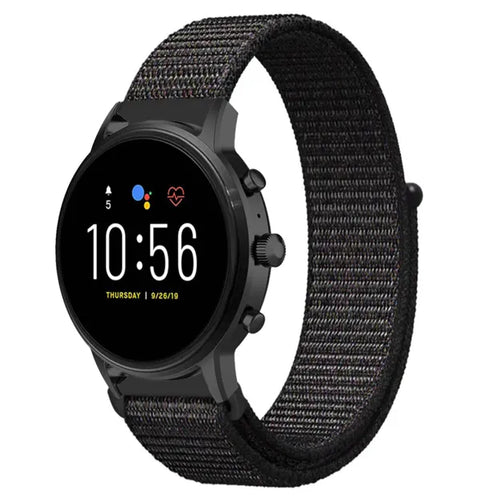 Fossil Gen 4 Explorist (HR) Nylonarmband (Schwarz)
