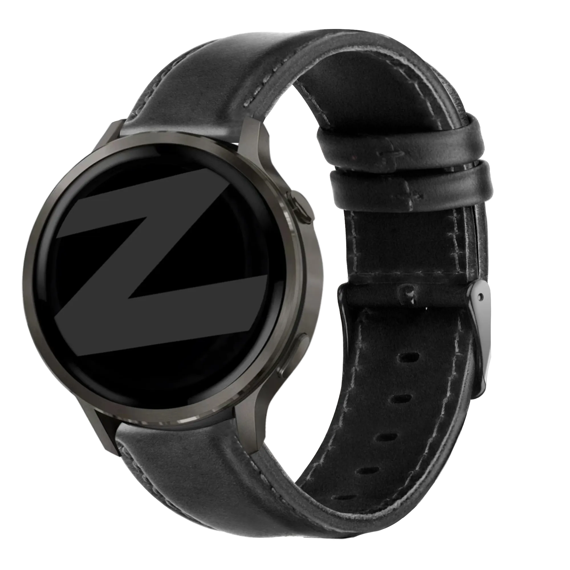 Bandz Garmin Venu 2 Lederarmband 'Classic' (Schwarz)