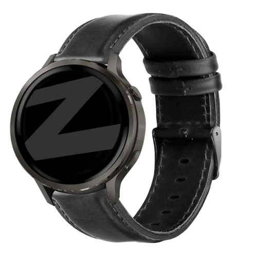 Bandz Garmin Venu 4 - 45mm Leather Strap 'Classic' (Black)