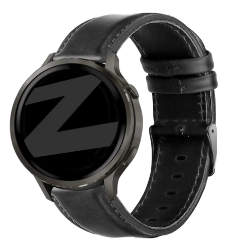 Bandz Garmin Forerunner 170 Leather Strap 'Classic' (Black)