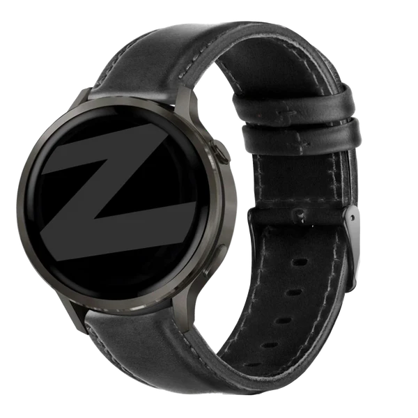 Bandz Garmin Forerunner 170 Lederarmband 'Classic' (Schwarz)