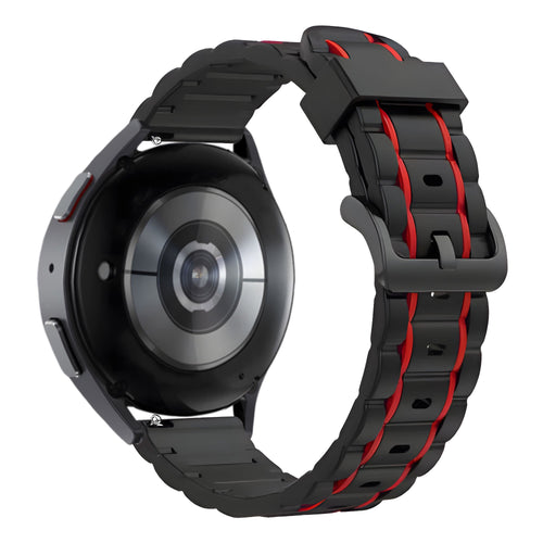 Bandz Huawei Watch GT 5 - 46mm Sportarmband gestreift (Schwarz/Rot)