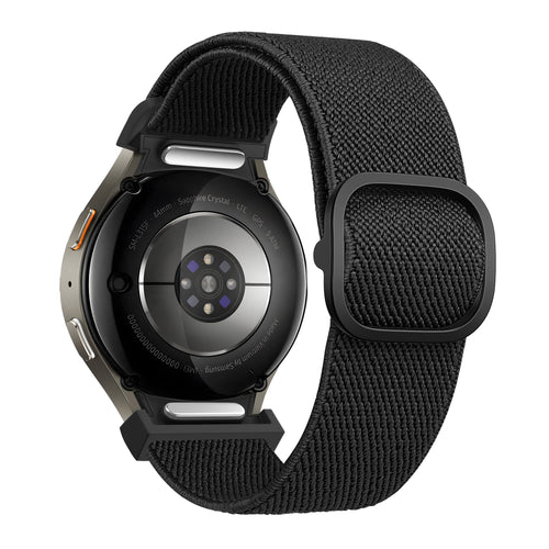 Bandz Samsung Galaxy Watch 4 44mm Elastisches Armband 'Easy Fit' (Schwarz)