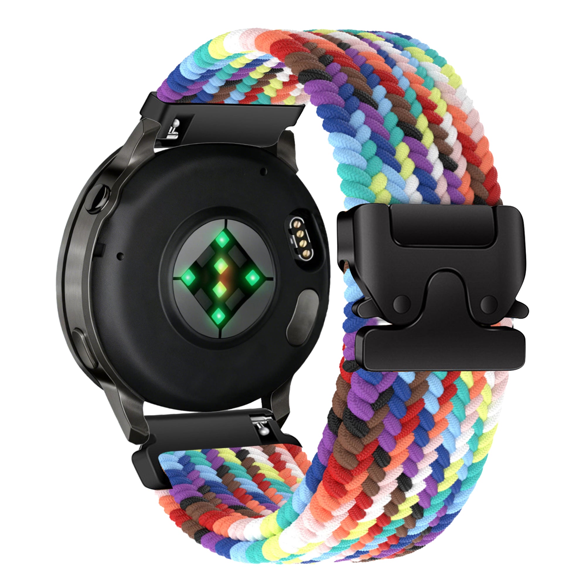 Bandz Garmin Vivomove 3s Geflochtenes Armband 'Parachute' (Regenbogen)