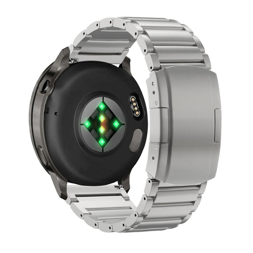Bandz Garmin Forerunner 265 Titanium Link Strap (Silver)