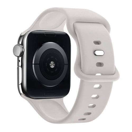 Silicone Strap, starlight, on a watch, 3/4 rear view