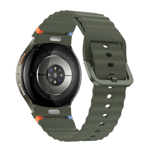 Bandz Samsung Galaxy Watch 4 Classic 42mm Wave Strap 'Easy Fit' (Green)