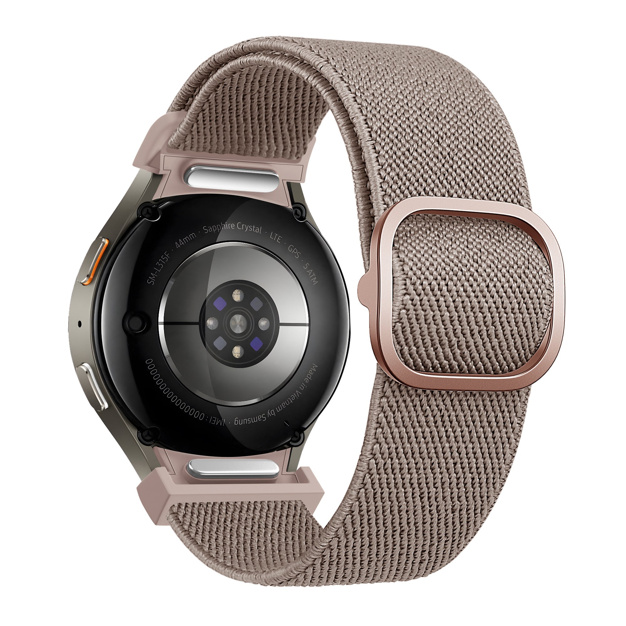 Bandz Samsung Galaxy Watch 4 44mm Elastisches Armband 'Easy Fit' (Milk Tea)