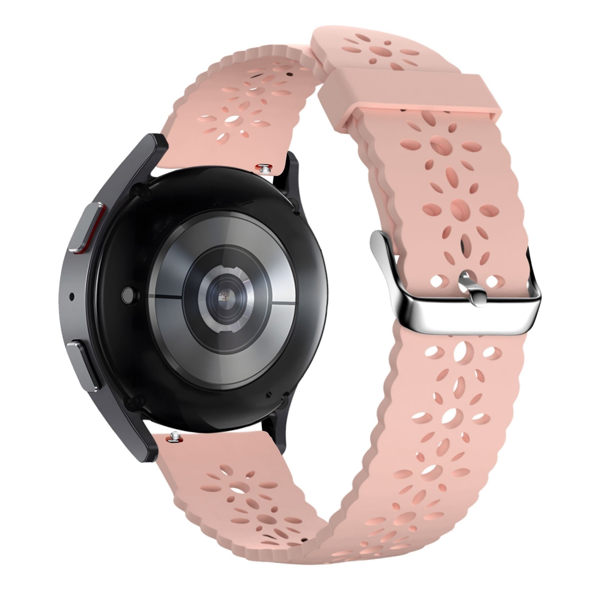 Bandz Amazfit Active 3 Premium Gemustertes Silikonarmband (Rosa)