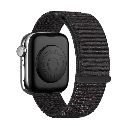 Nylon Strap, black, on a watch, 3/4 rear view