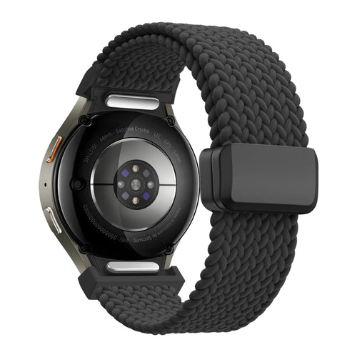 Bandz Samsung Galaxy Watch 4 44mm Geflochtenes Armband 'Easy Fit' (Schwarz)
