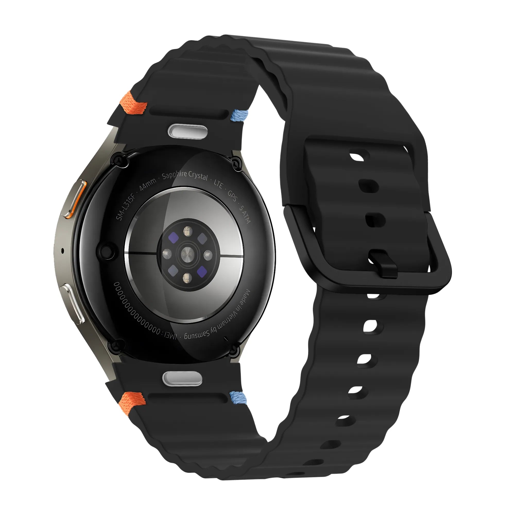 Bandz Samsung Galaxy Watch 4 44mm Wave-Armband 'Easy Fit' (Schwarz)