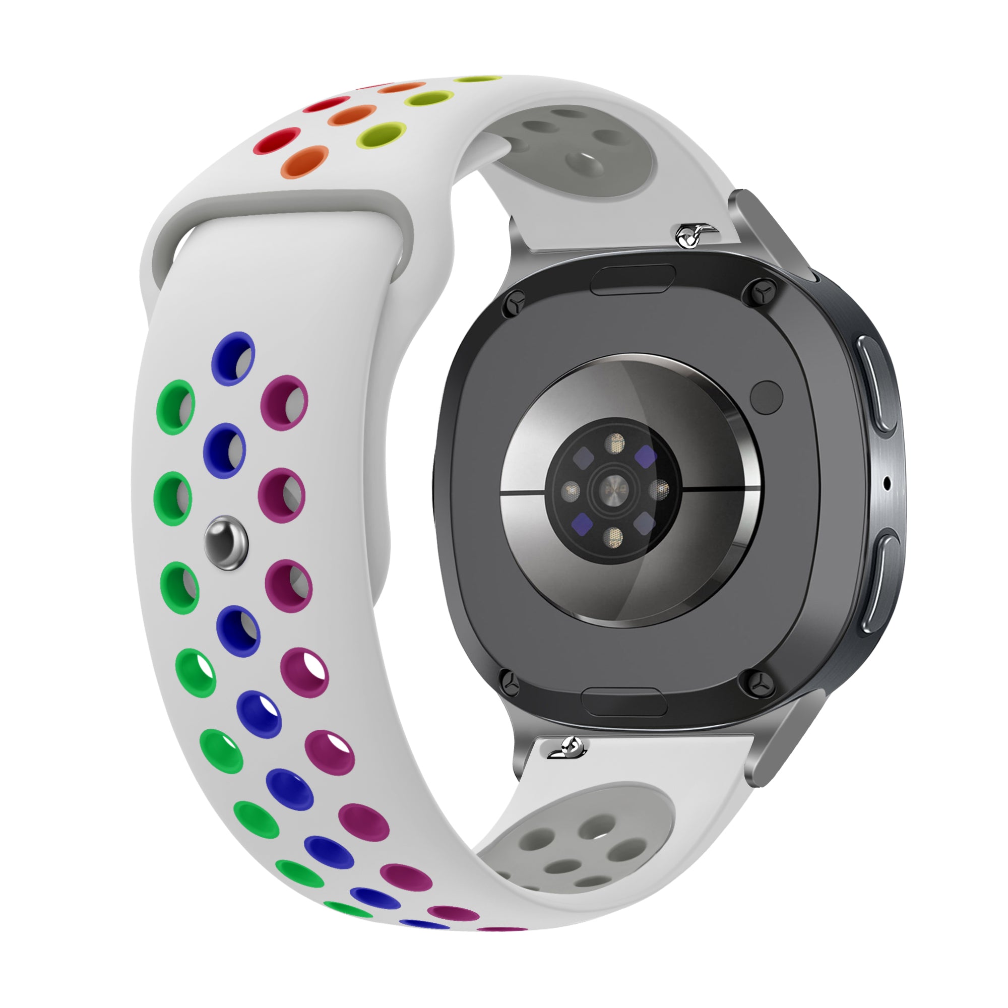 Samsung Galaxy Watch 8 - 44mm Sport Strap (White/Colourful)