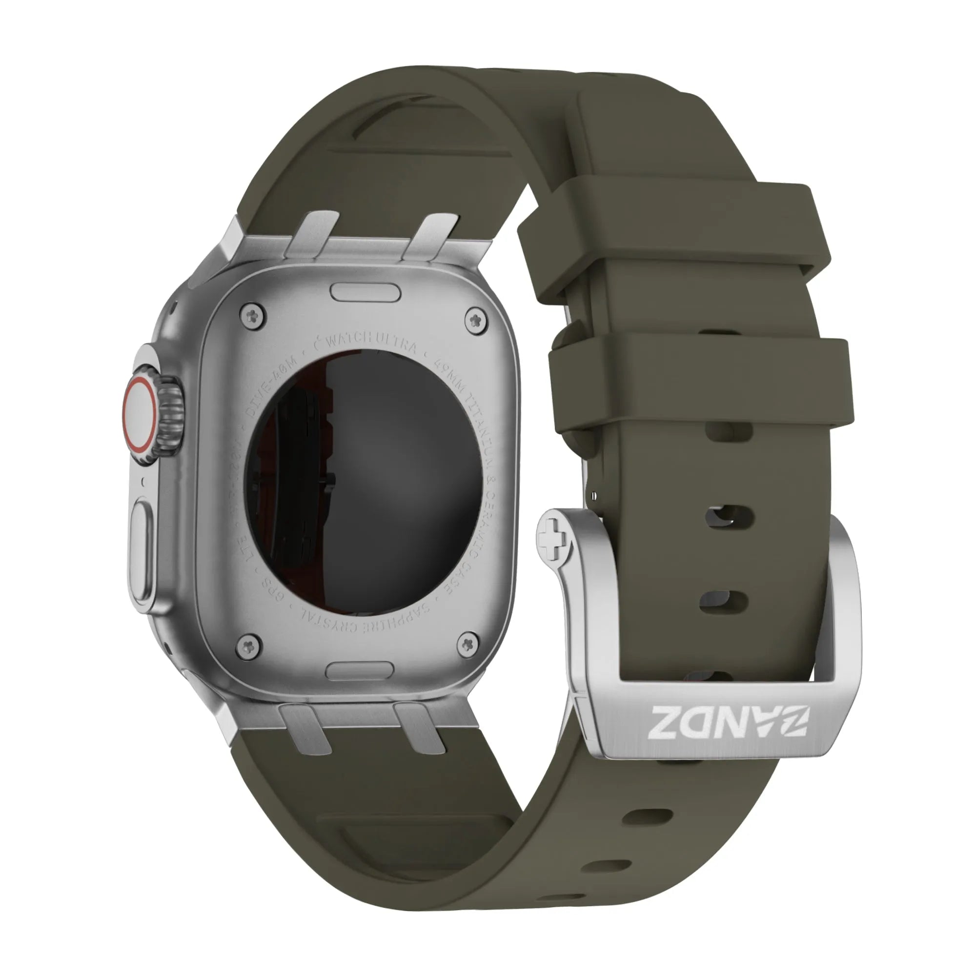 Bandz Apple Watch Silikonarmband 'Luxe Liquid' (Braun mit Silber)