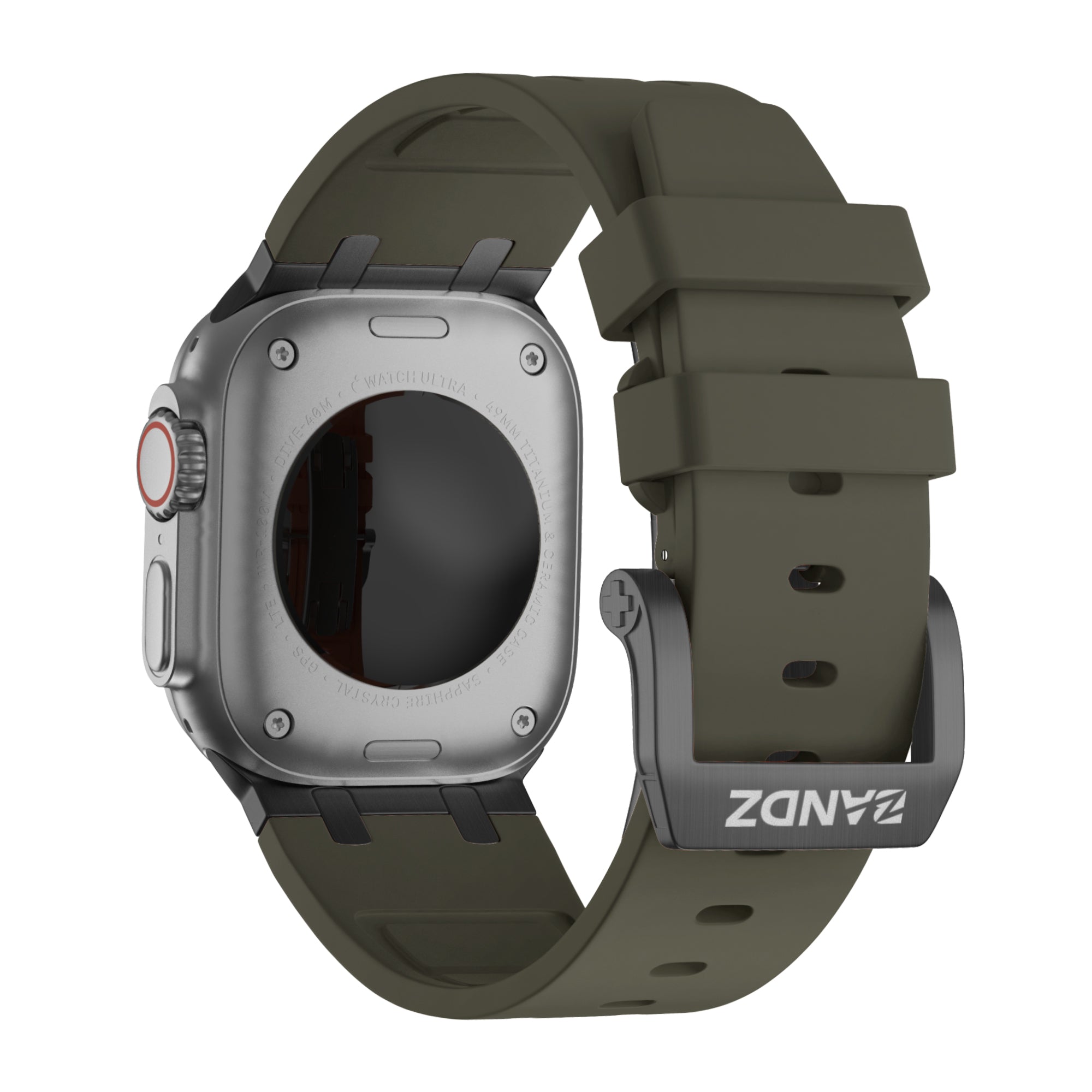 Bandz Apple Watch Ultra Silikonarmband Luxus Liquid (Braun mit Schwarz)