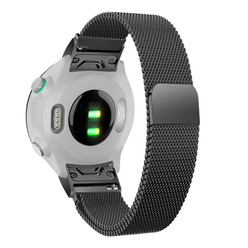 Bandz Garmin Approach S70 - 42mm Milanese Loop-Armband (Schwarz)