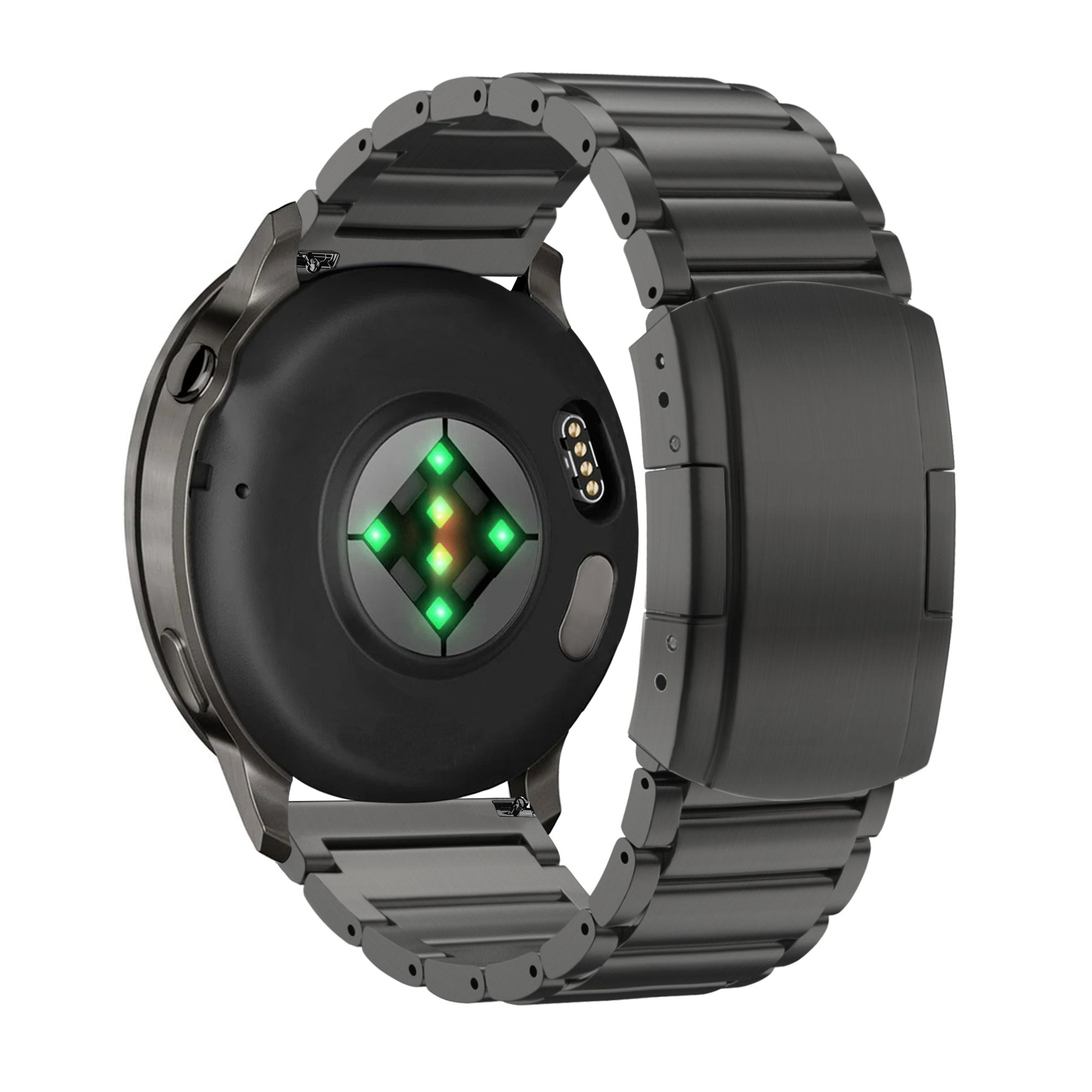 Bandz Garmin Vivomove HR Titanium Link Strap (Black)