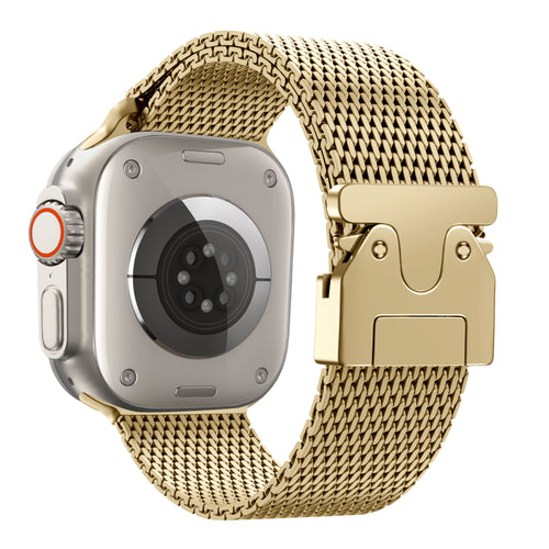 Bandz Apple Watch Ultra Milanese Loop Strap P-Buckle (Gold)