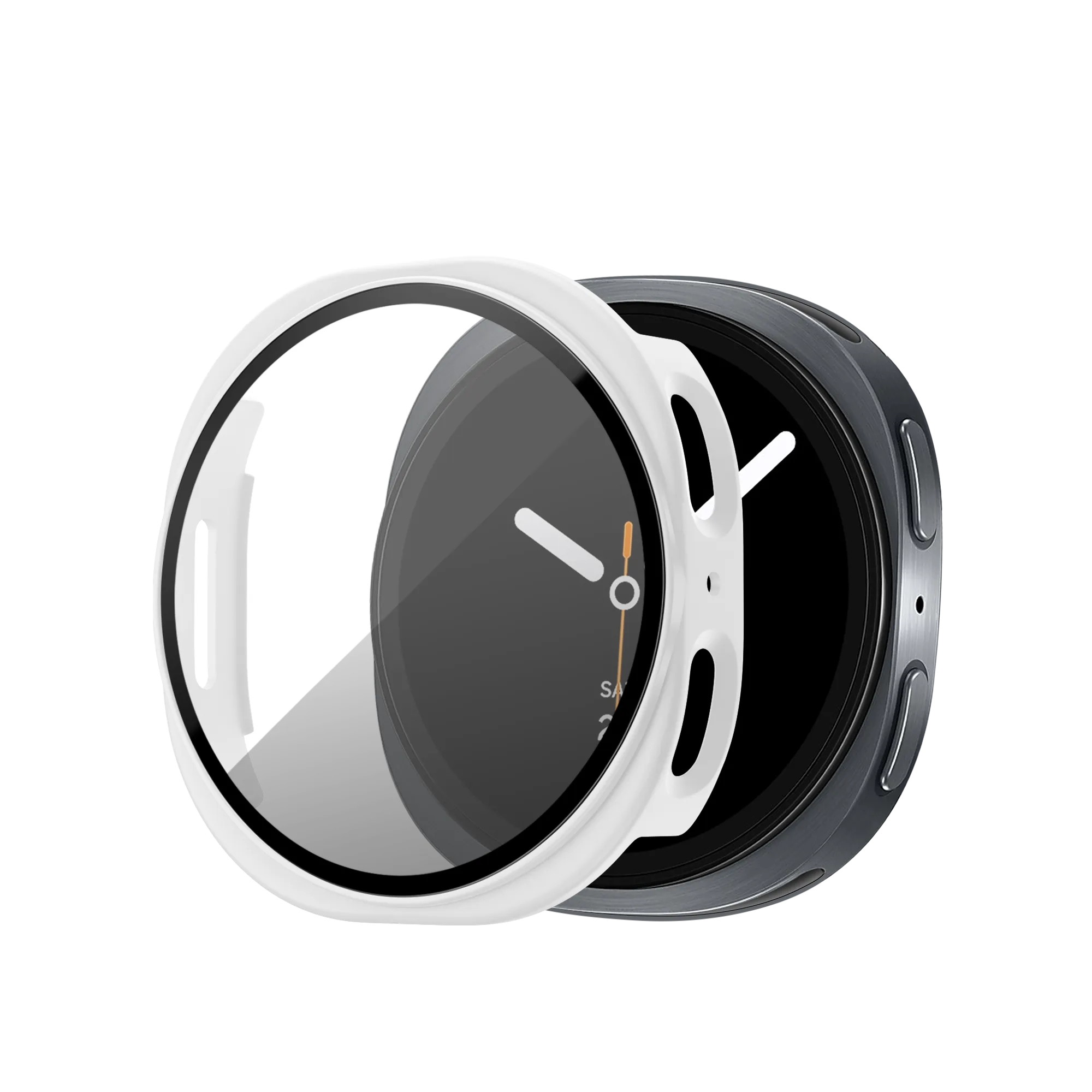 Bandz Samsung Galaxy Watch 8 - 40mm PC Hülle mit Glas (Weiß)