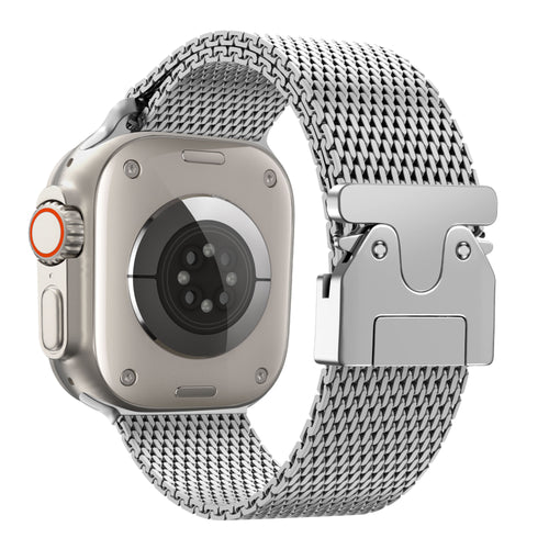 Bandz Apple Watch Ultra Milanese Loop Strap P-Buckle (Silver)