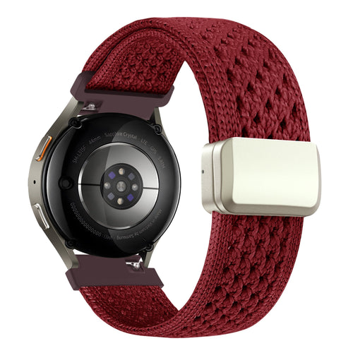 Bandz Samsung Galaxy Watch 5 - 40mm Vintage Nylonarmband (Weinrot)