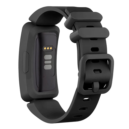 Silicone Strap, black, on a watch, 3/4 rear view