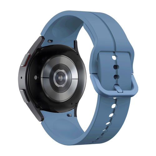 Silicone Strap 'Extreme', grey-blue, on a watch, 3/4 rear view