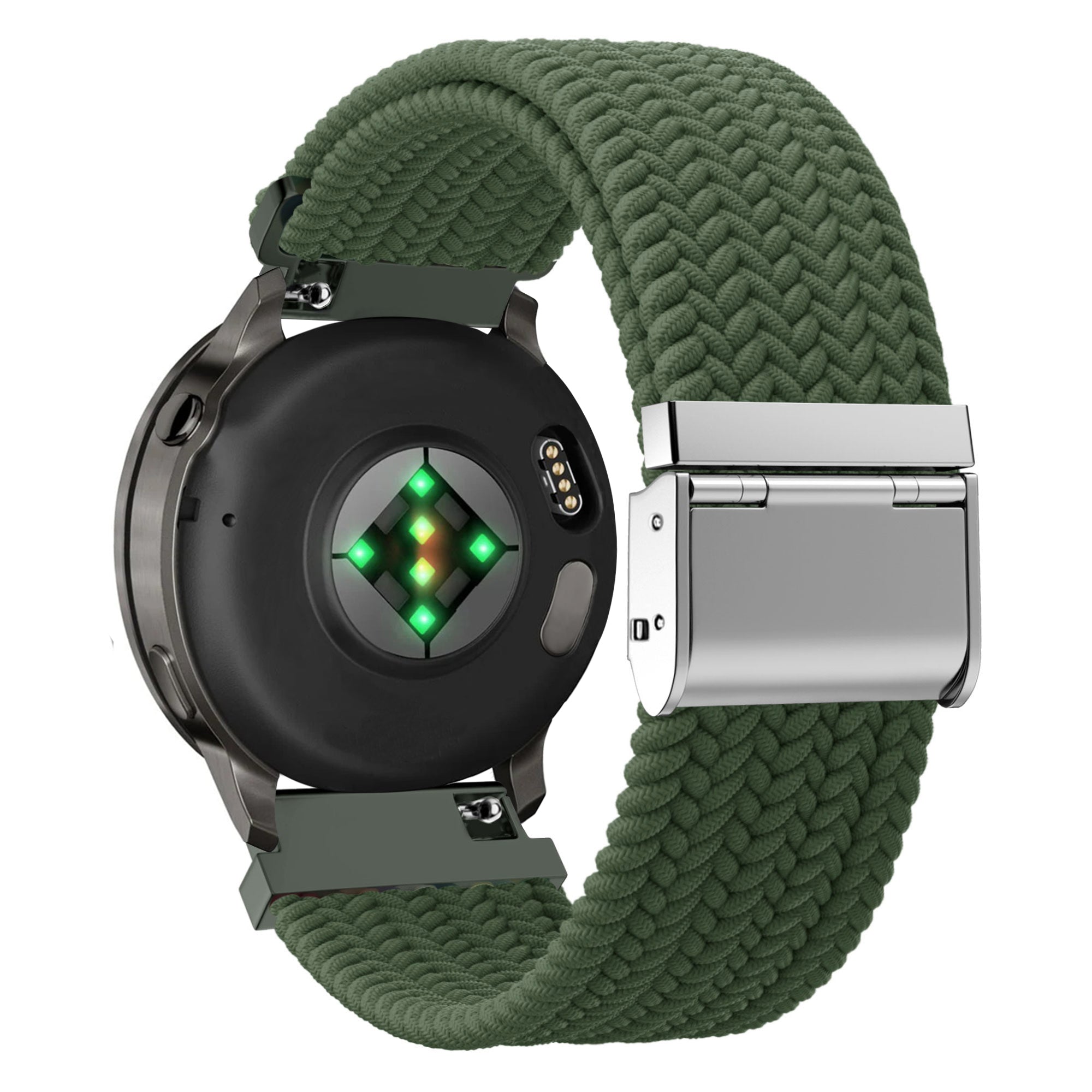 Bandz Garmin Forerunner 170 Gewebtes Nylonarmband (Olivgrün)