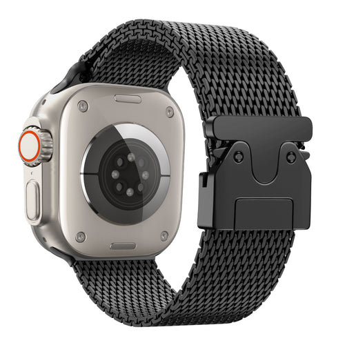 Bandz Apple Watch Ultra Milanese Loop Strap P-Buckle (Black)