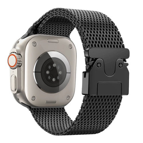 Bandz Apple Watch Milanese Loop Band mit P-Schnalle (Schwarz)