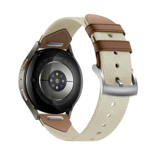 Bandz Fossil Gen 5e - 42mm Hybrid Lederarmband 'Easy Fit' (Beige/Braun)