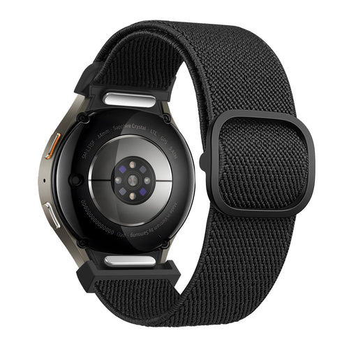 Bandz Samsung Galaxy Watch 4 Classic 46mm Elastisches Armband 'Easy Fit' (Schwarz)
