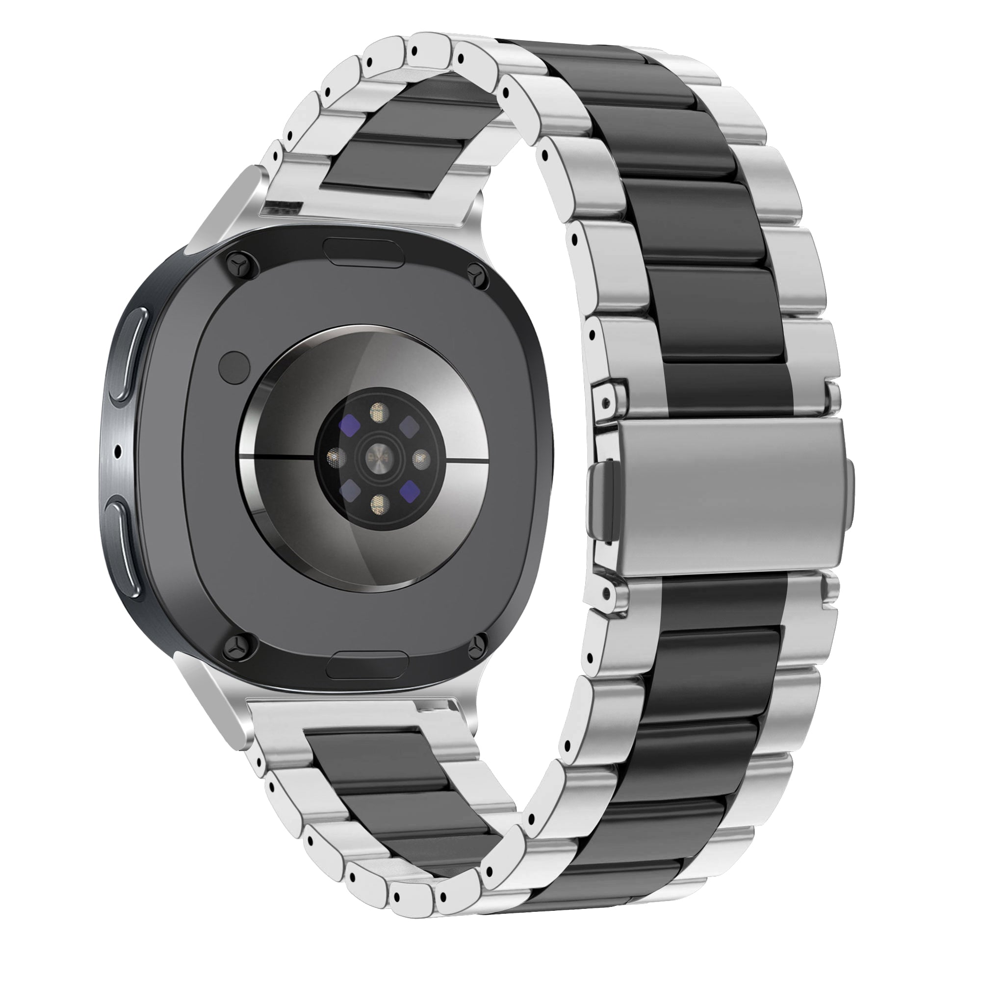 Bandz Samsung Galaxy Watch 8 - 40mm Stahlarmband 'Classic' (Silber/Schwarz)