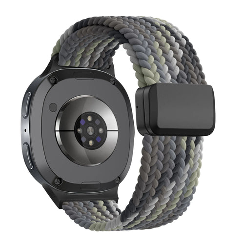 Bandz Samsung Galaxy Watch 9 - 44mm Magnetisch Geflochtenes Armband (Mandala Schwarz)