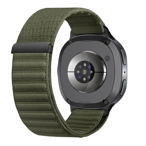 Samsung Galaxy Watch 8 - 40mm Wave Nylonarmband (Dunkel Grün)