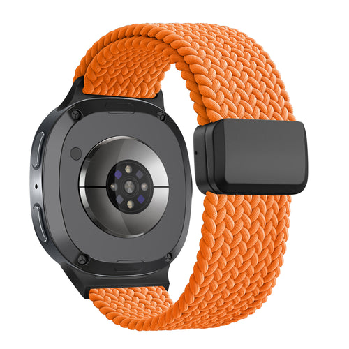 Bandz Samsung Galaxy Watch 8 Classic Magnetisches Geflochtenes Armband (Orange)