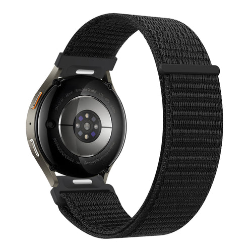 Nylon Strap 'Easy Fit', black, on a watch, 3/4 rear view