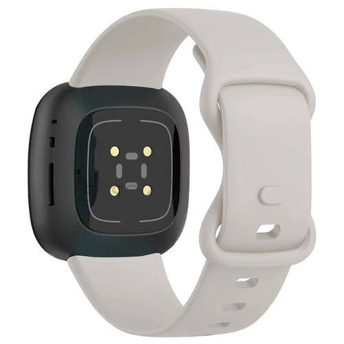 Silicone Strap 'Classic', off-white, on a watch, 3/4 rear view