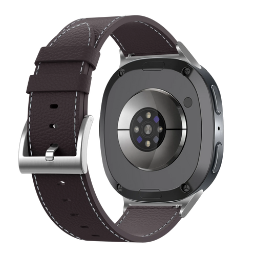 Samsung Galaxy Watch 8 Classic Gebürstetes Lederarmband (Kaffee Braun)