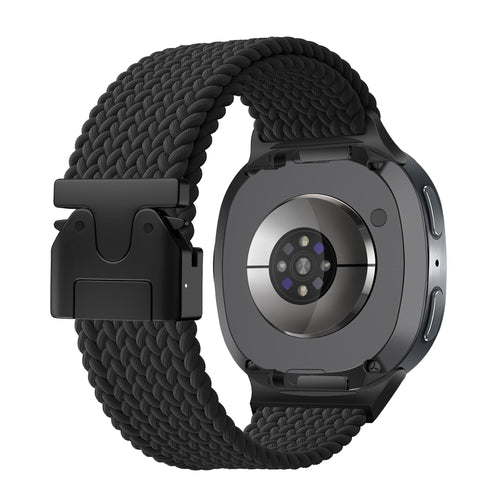 Samsung Galaxy Watch 8 Classic Geflochtenes Armband mit P-Schnalle (Schwarz)