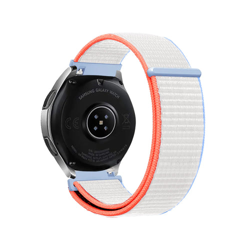 Nylon Strap, milk white, on a watch, 3/4 rear view