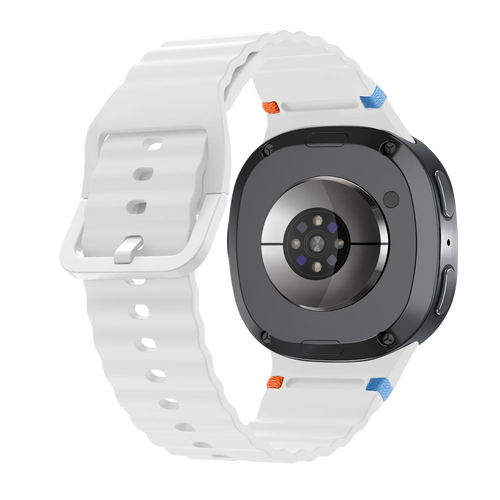 Samsung Galaxy Watch 8 - 44mm Wave Silicone Strap (White)
