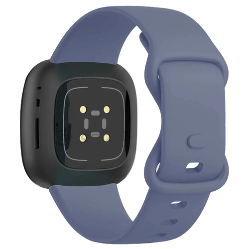 Silicone Strap 'Classic', grey-blue, on a watch, 3/4 rear view