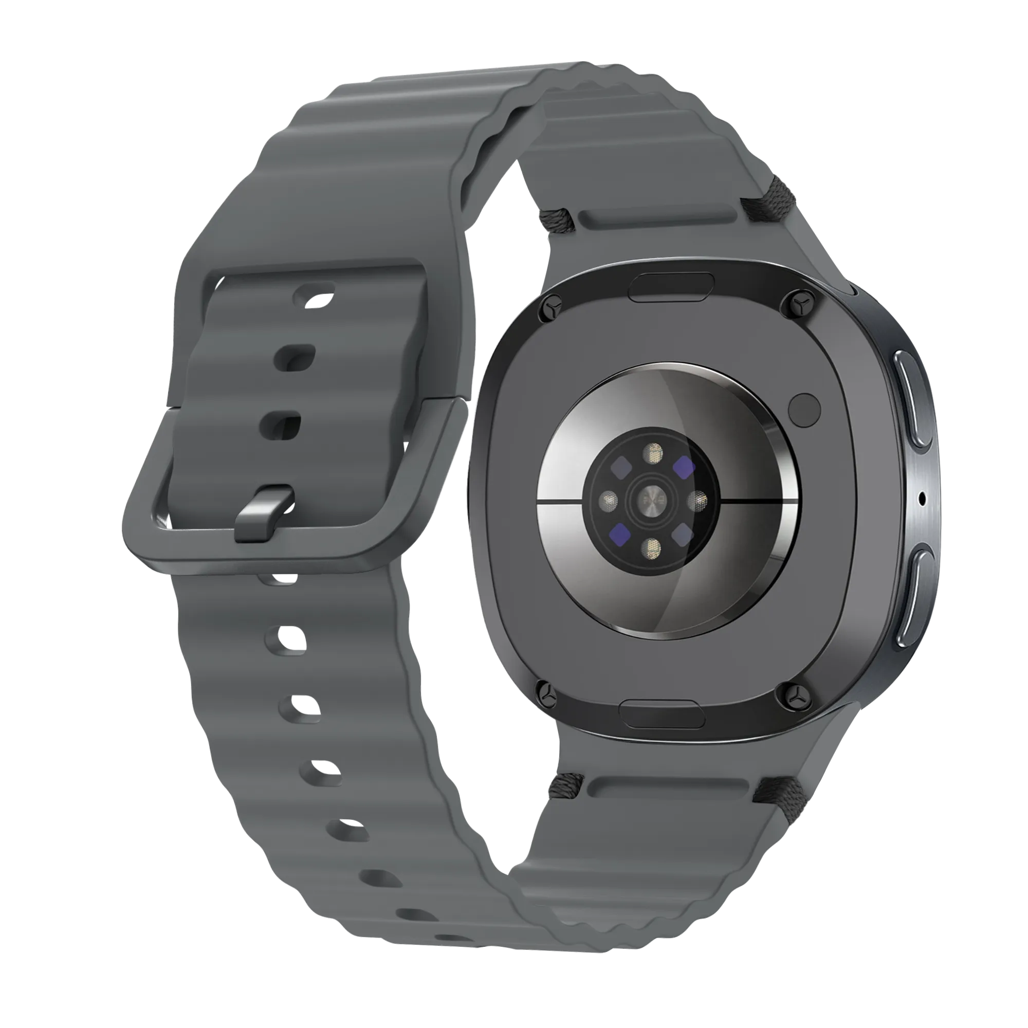 Samsung Galaxy Watch 8 - 40mm Wave Silikonarmband (Dunkel Grau)