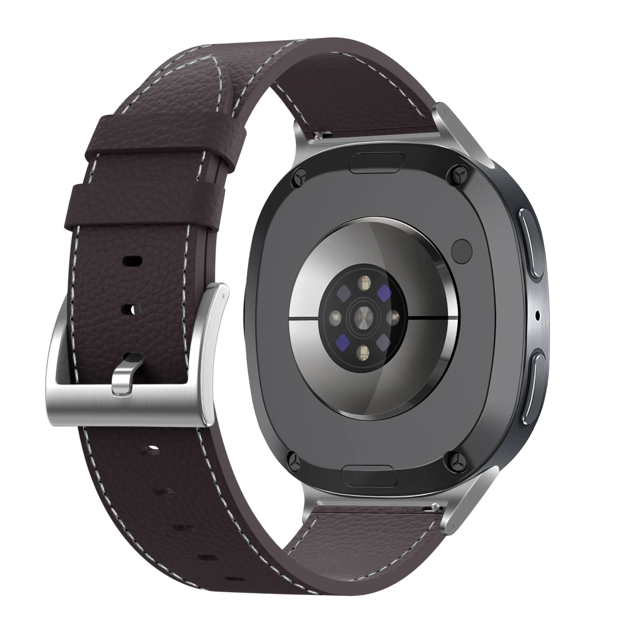 Samsung Galaxy Watch 8 - 44mm Gebürstetes Lederarmband (Kaffee Braun)