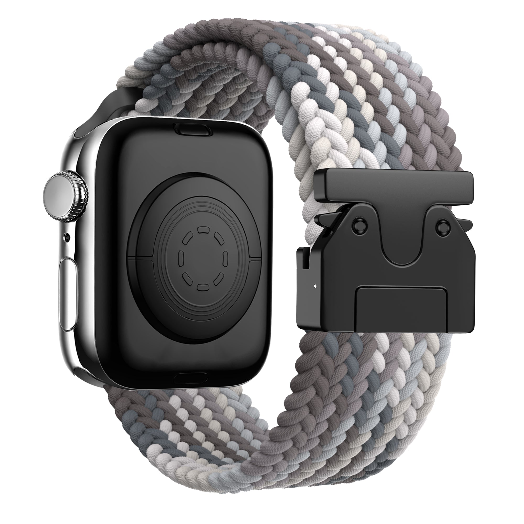 Bandz Apple Watch Ultra Geflochtenes Armband mit P-Schnalle (Mandala Schwarz)