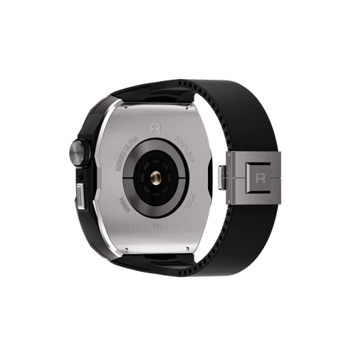 Reqior Apple Watch 45mm Hülle mit integriertem Gummi-Armband (Silber)