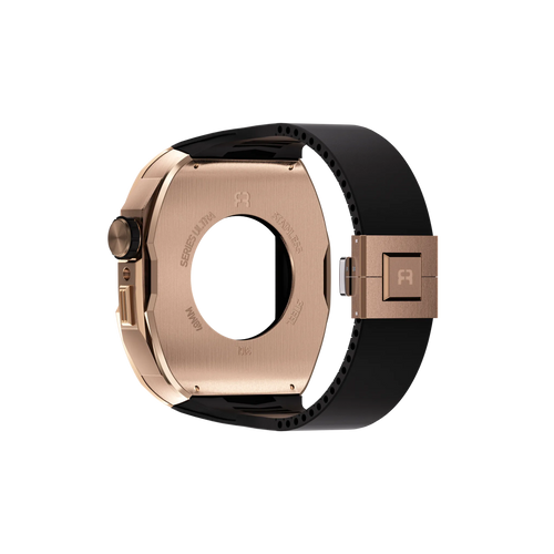 Reqior Apple Watch 45mm Hülle mit integriertem Gummi-Armband (Roségold)